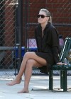 Ali Larter showing legs at a park in Los Angeles